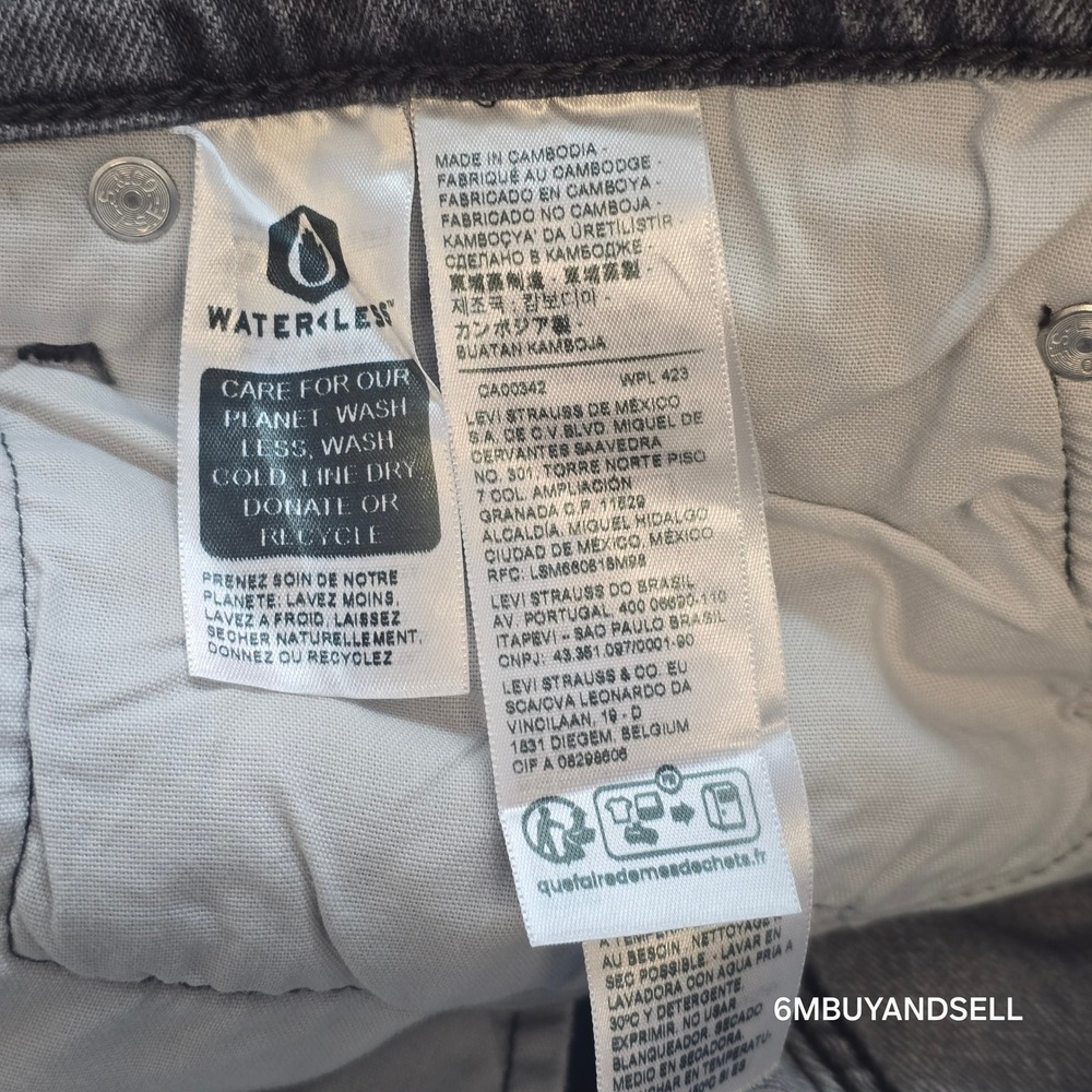 Levis 501 Original Fit Grey Straight Leg Jeans Womens 16W M Button Fly A3548 - Picture 9 of 16
